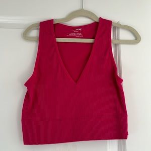 Hot pink garage tank top